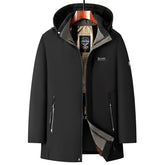 Business Casual Black And Gold Cotton-padded Coat Men's Warm Navy Blue Cotton-padded Coat